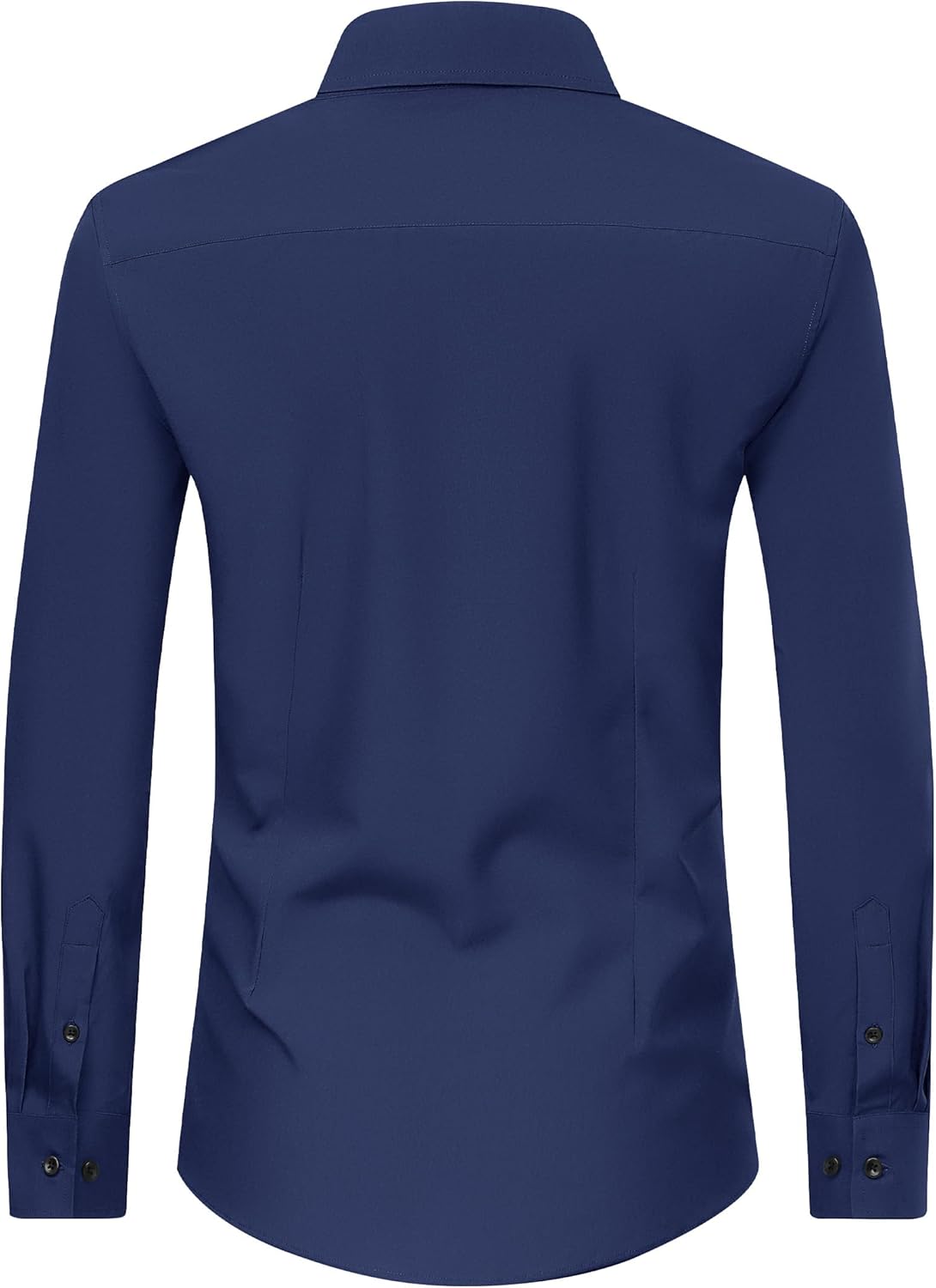 Men's Dress Shirts Stretch Long Sleeve Formal Shirt Solid Button Down Shirts - Picture 107 of 129