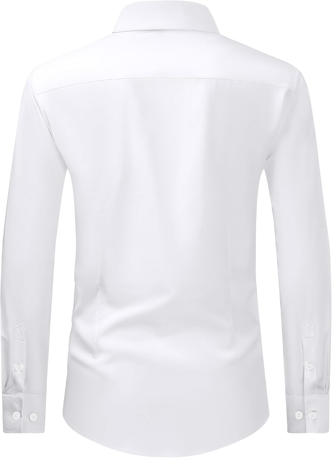 Men's Dress Shirts Stretch Long Sleeve Formal Shirt Solid Button Down Shirts - Picture 117 of 129