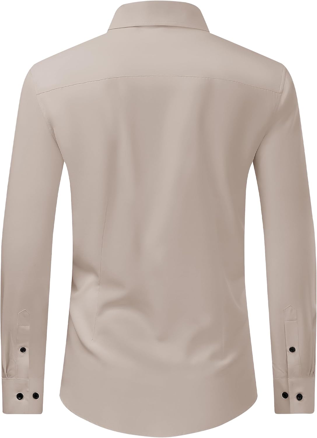Men's Dress Shirts Stretch Long Sleeve Formal Shirt Solid Button Down Shirts - Picture 122 of 129