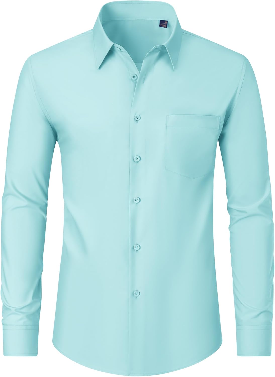 Men's Dress Shirts Wrinkle Free Long Sleeve Formal Shirt Solid Button Down Shirt - Picture 33 of 126