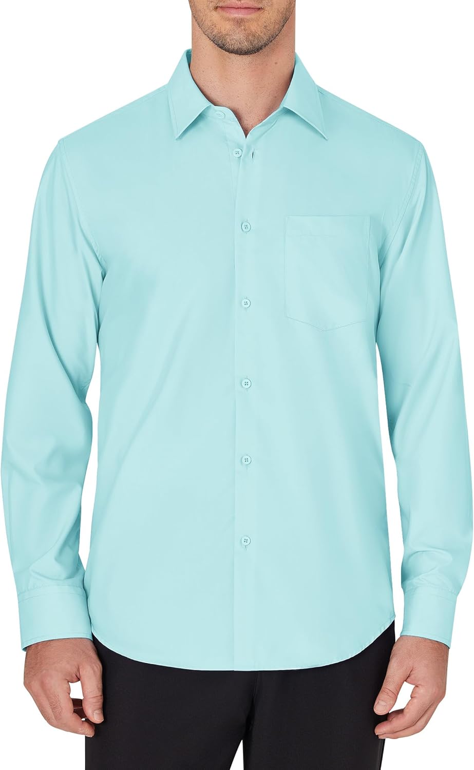 Men's Dress Shirts Wrinkle Free Long Sleeve Formal Shirt Solid Button Down Shirt - Picture 35 of 126