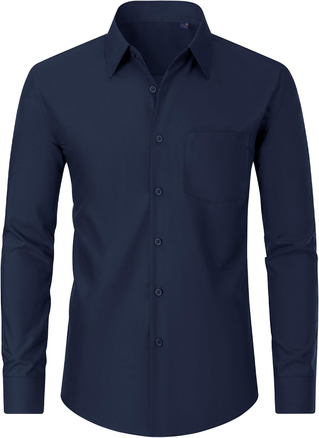 Men's Dress Shirts Wrinkle Free Long Sleeve Formal Shirt Solid Button Down Shirt - Picture 45 of 126