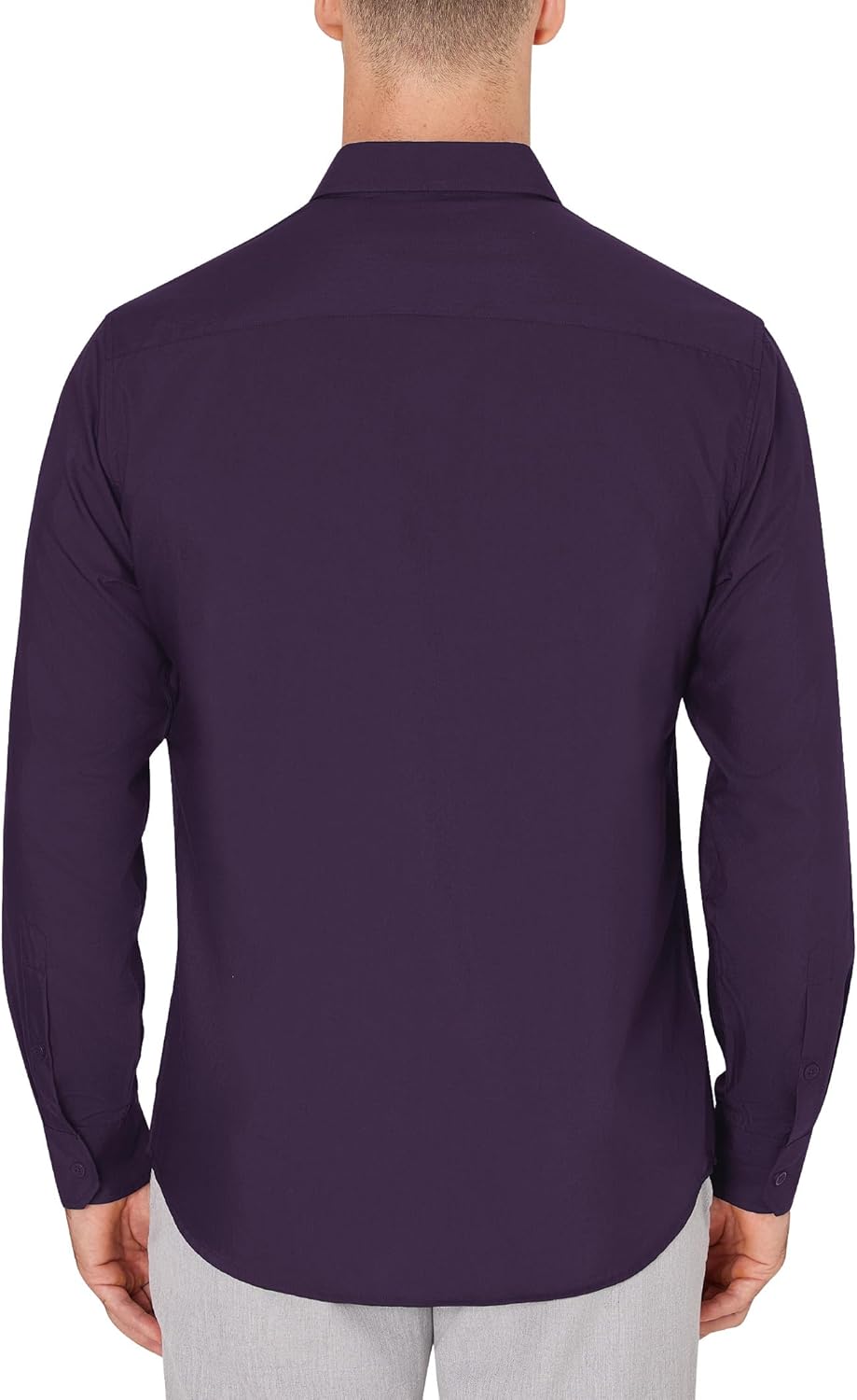 Men's Dress Shirts Wrinkle Free Long Sleeve Formal Shirt Solid Button Down Shirt - Picture 50 of 126