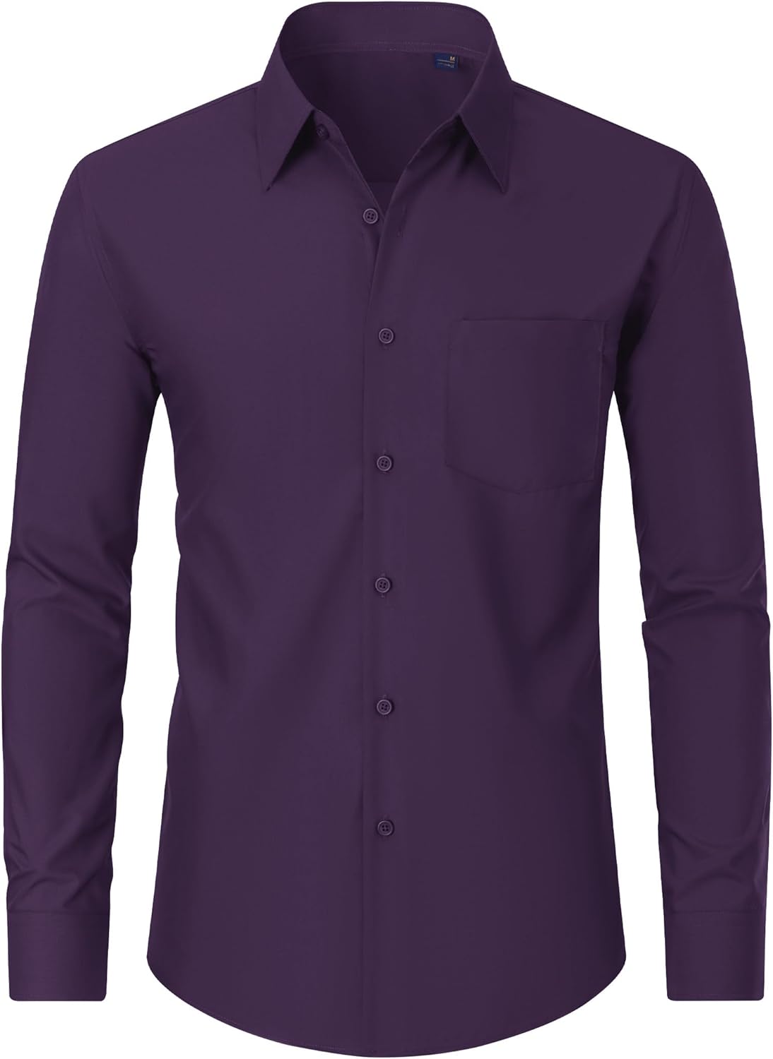 Men's Dress Shirts Wrinkle Free Long Sleeve Formal Shirt Solid Button Down Shirt - Picture 51 of 126