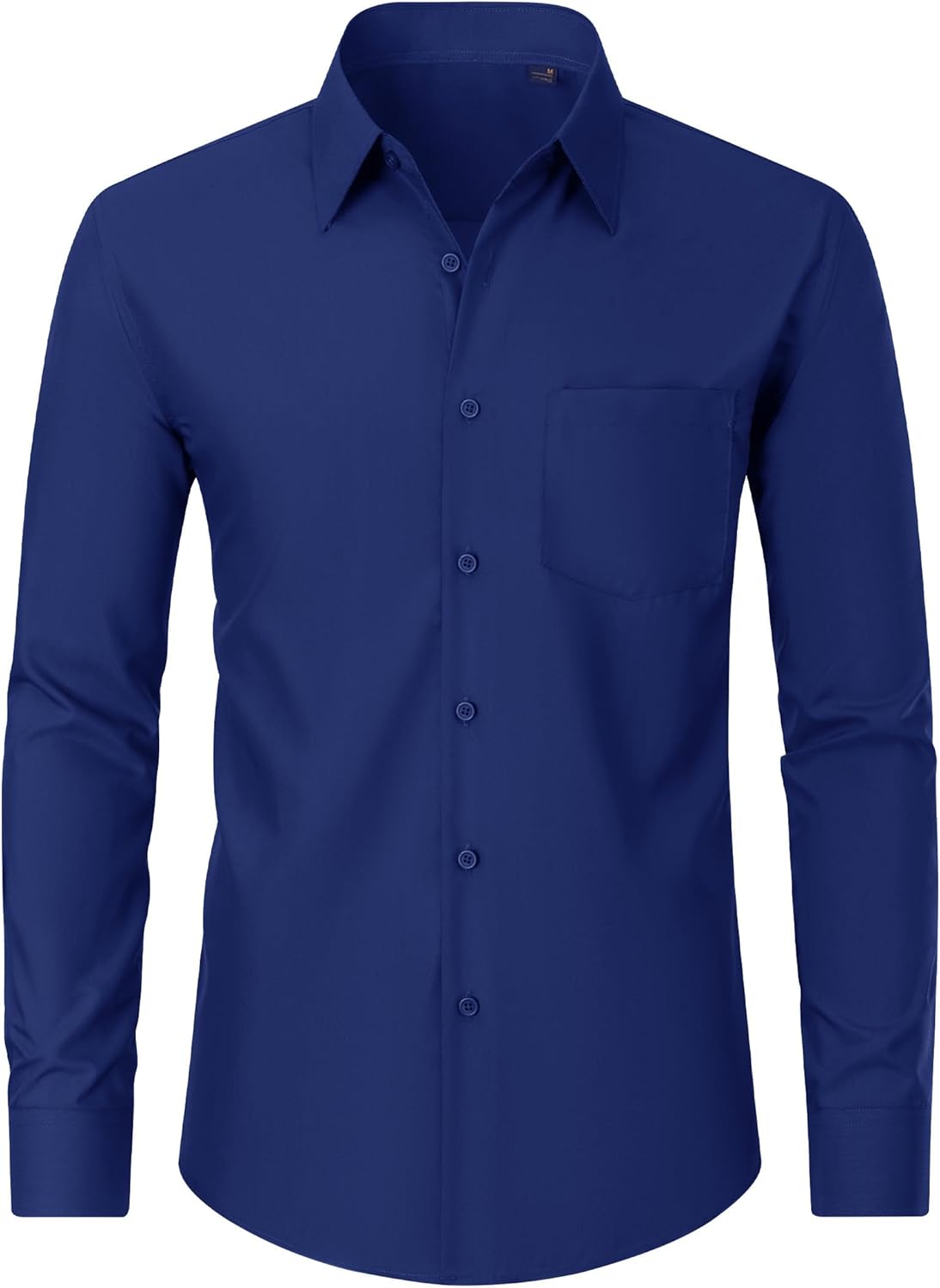 Men's Dress Shirts Wrinkle Free Long Sleeve Formal Shirt Solid Button Down Shirt - Picture 57 of 126