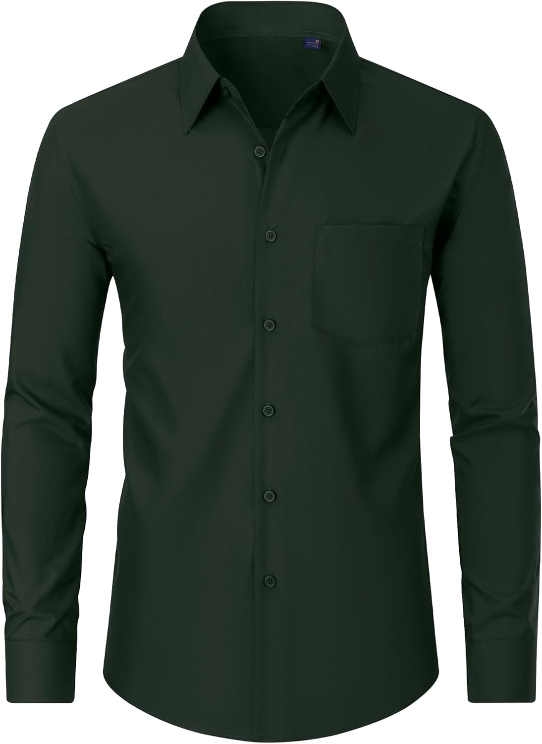Men's Dress Shirts Wrinkle Free Long Sleeve Formal Shirt Solid Button Down Shirt - Picture 63 of 126
