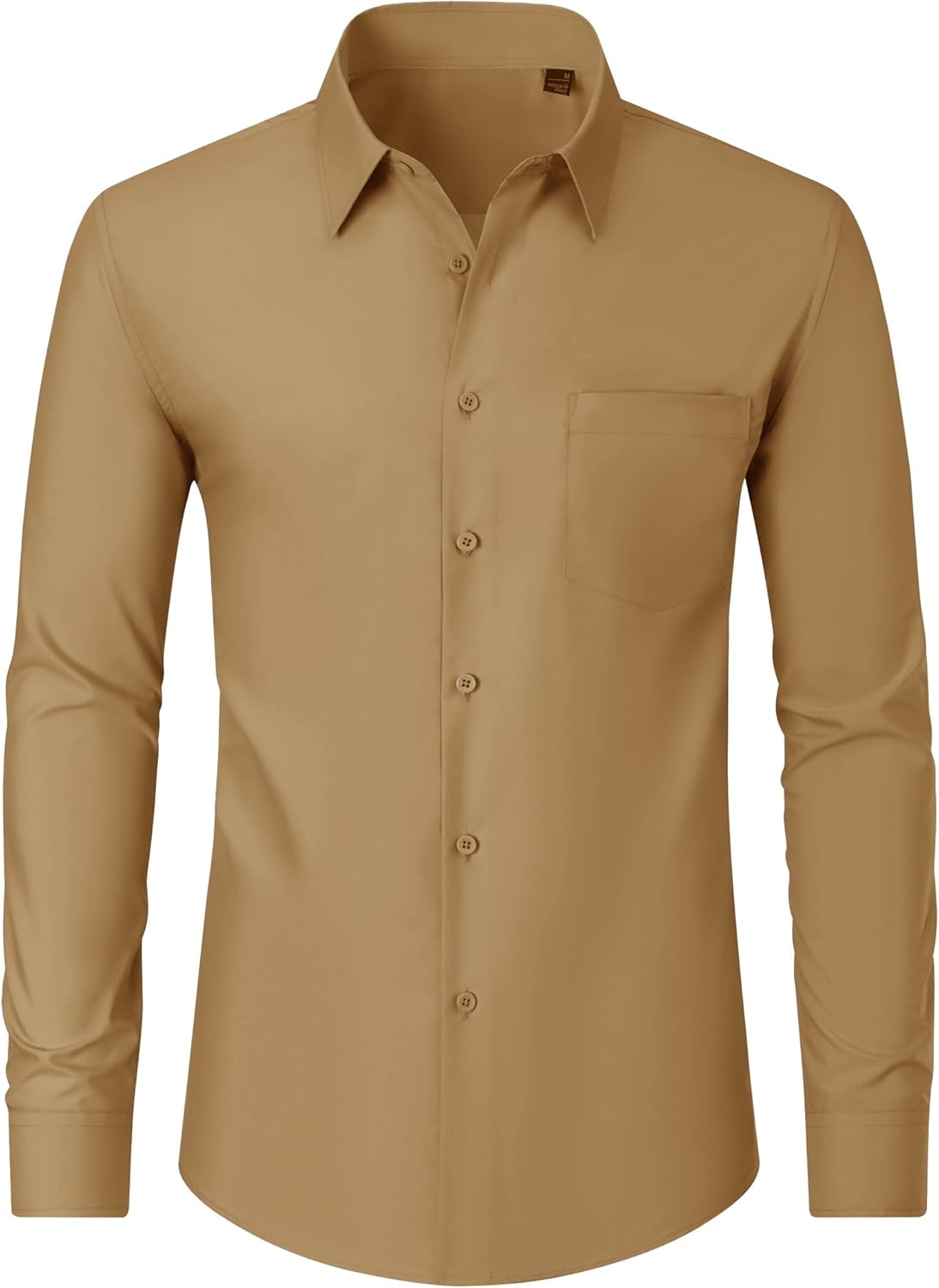 Men's Dress Shirts Wrinkle Free Long Sleeve Formal Shirt Solid Button Down Shirt - Picture 75 of 126