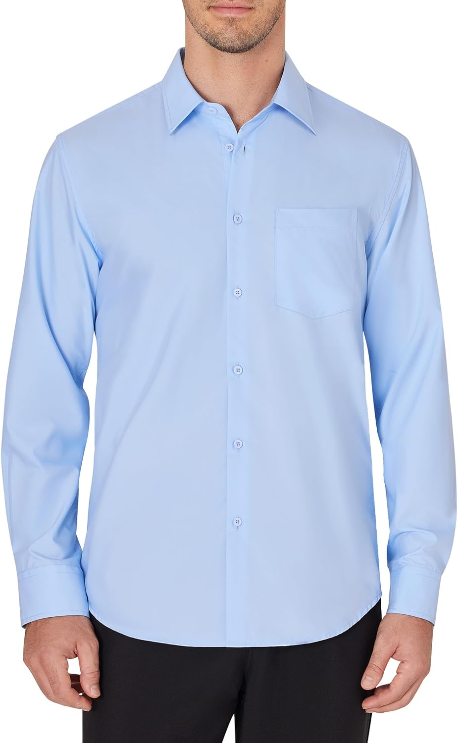 Men's Dress Shirts Wrinkle Free Long Sleeve Formal Shirt Solid Button Down Shirt - Picture 83 of 126