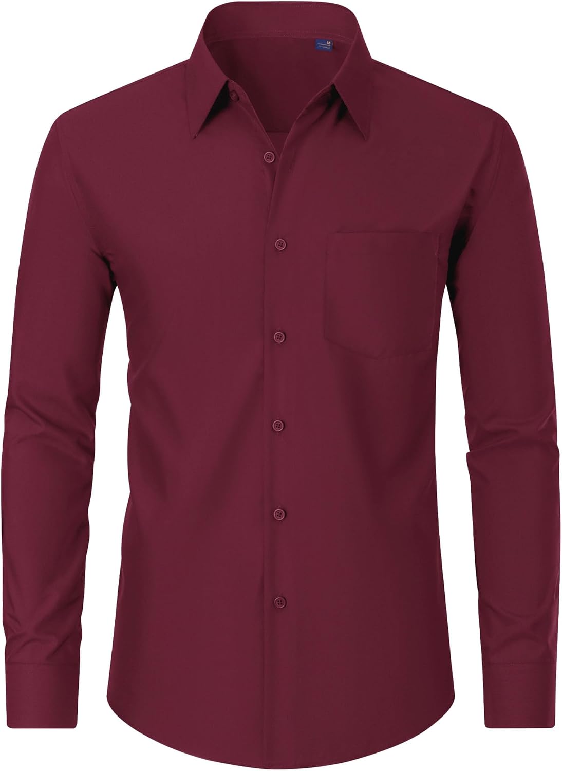 Men's Dress Shirts Wrinkle Free Long Sleeve Formal Shirt Solid Button Down Shirt - Picture 87 of 126