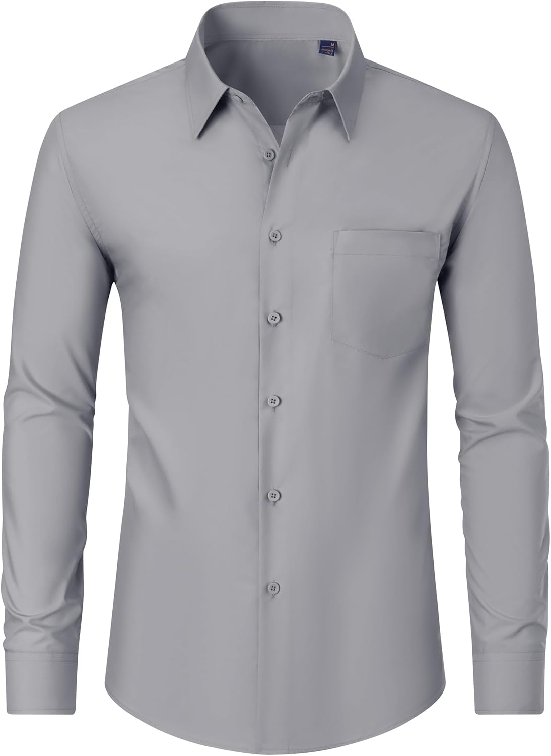 Men's Dress Shirts Wrinkle Free Long Sleeve Formal Shirt Solid Button Down Shirt - Picture 93 of 126