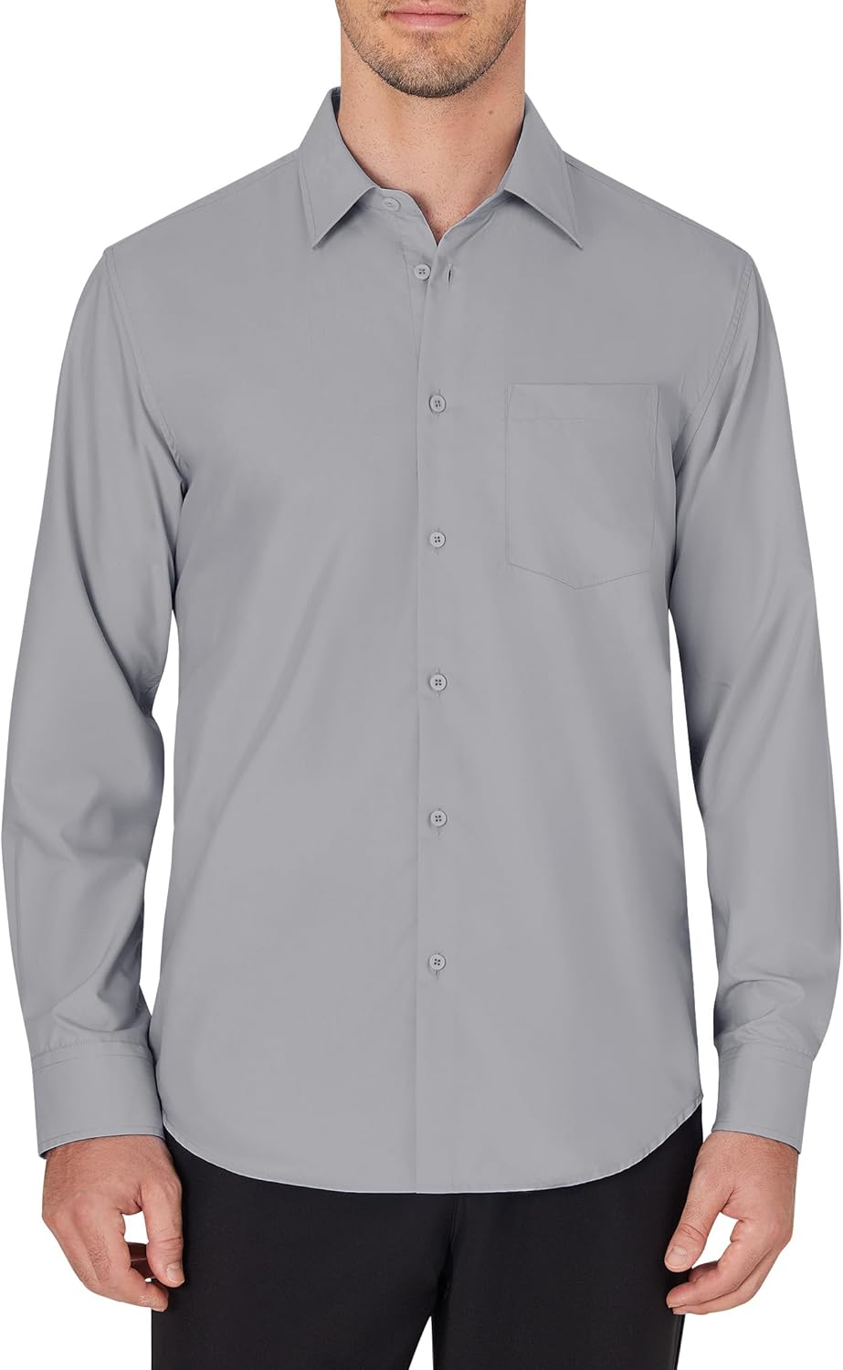 Men's Dress Shirts Wrinkle Free Long Sleeve Formal Shirt Solid Button Down Shirt - Picture 95 of 126