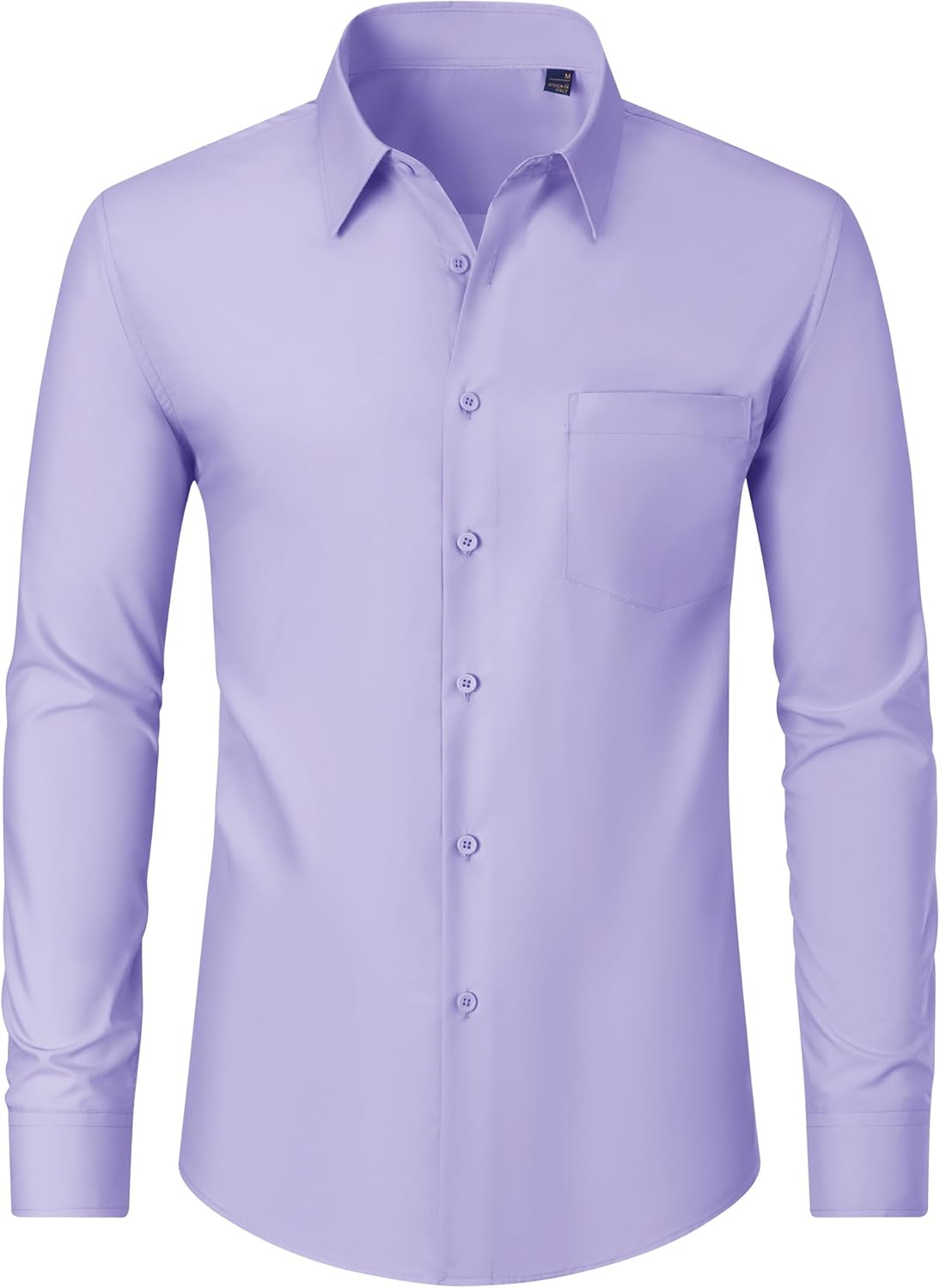 Men's Dress Shirts Wrinkle Free Long Sleeve Formal Shirt Solid Button Down Shirt - Picture 99 of 126