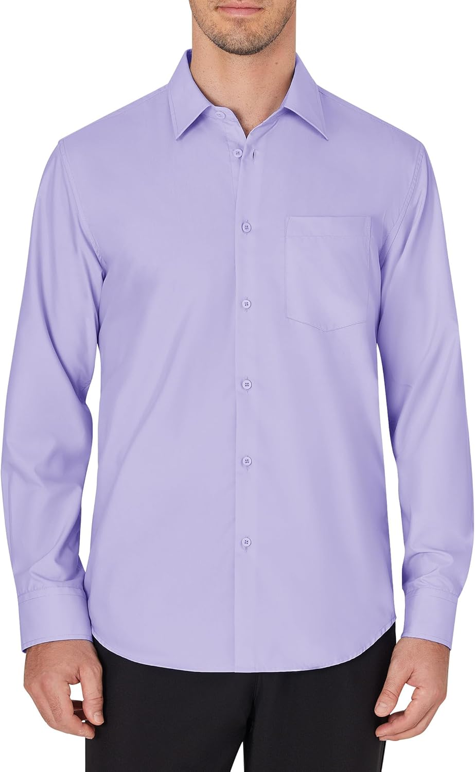 Men's Dress Shirts Wrinkle Free Long Sleeve Formal Shirt Solid Button Down Shirt - Picture 101 of 126