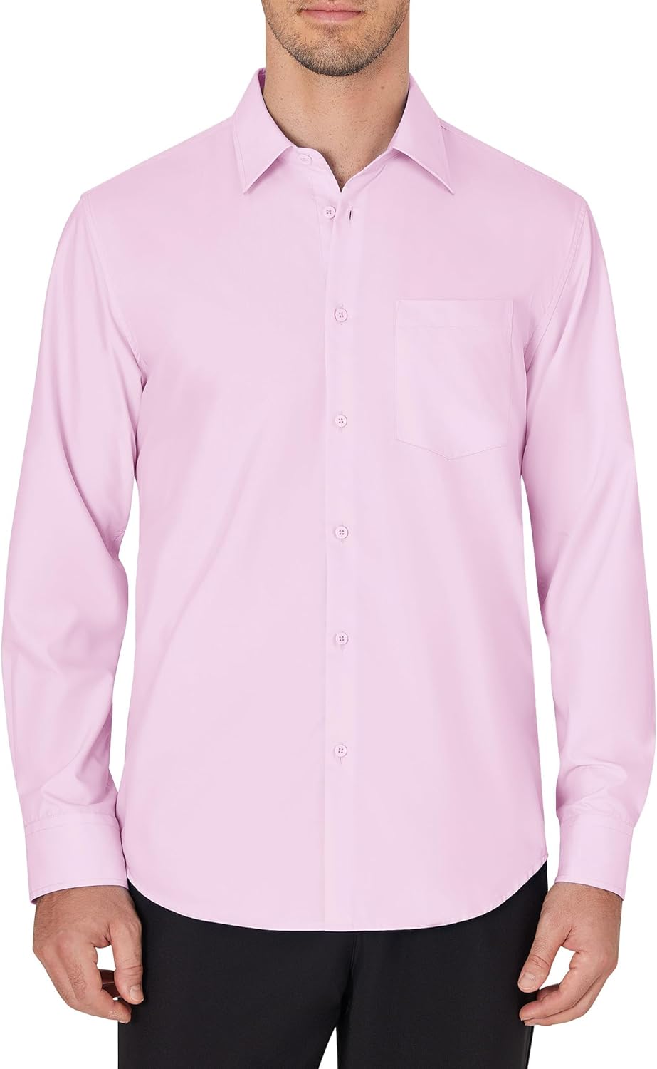 Men's Dress Shirts Wrinkle Free Long Sleeve Formal Shirt Solid Button Down Shirt - Picture 107 of 126
