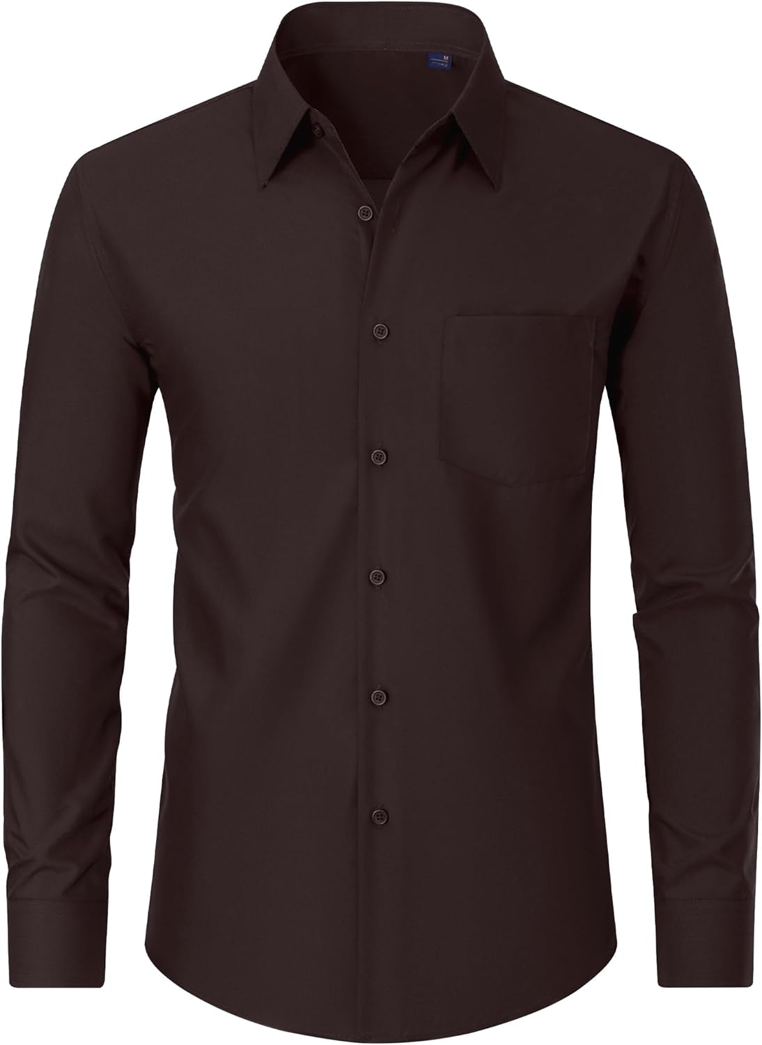 Men's Dress Shirts Wrinkle Free Long Sleeve Formal Shirt Solid Button Down Shirt - Picture 117 of 126