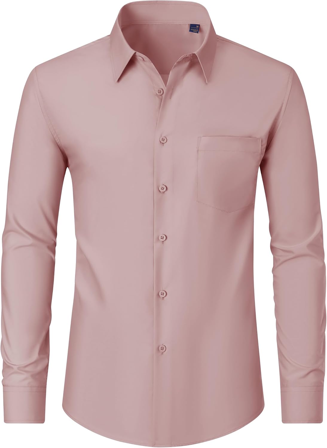 Men's Dress Shirts Wrinkle Free Long Sleeve Formal Shirt Solid Button Down Shirt - Picture 123 of 126
