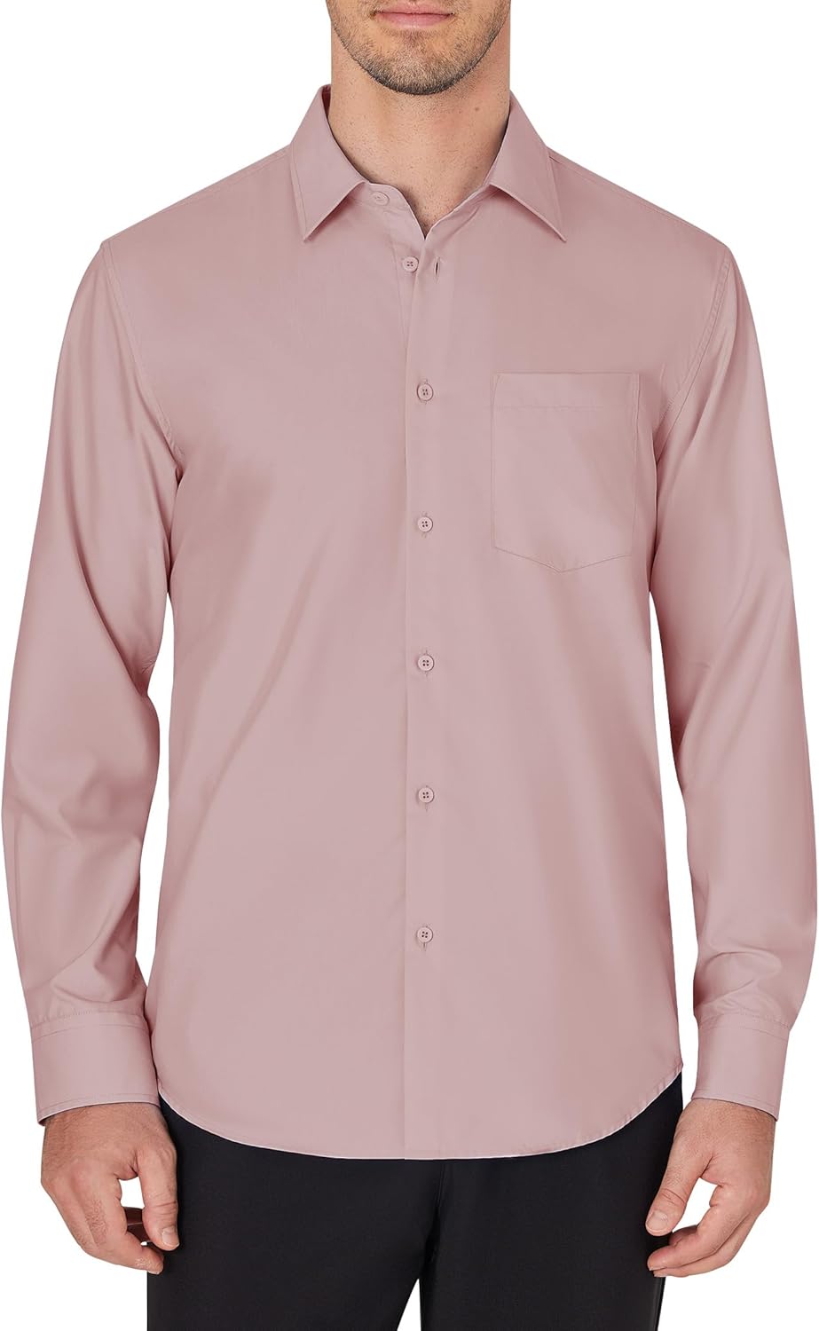 Men's Dress Shirts Wrinkle Free Long Sleeve Formal Shirt Solid Button Down Shirt - Picture 125 of 126