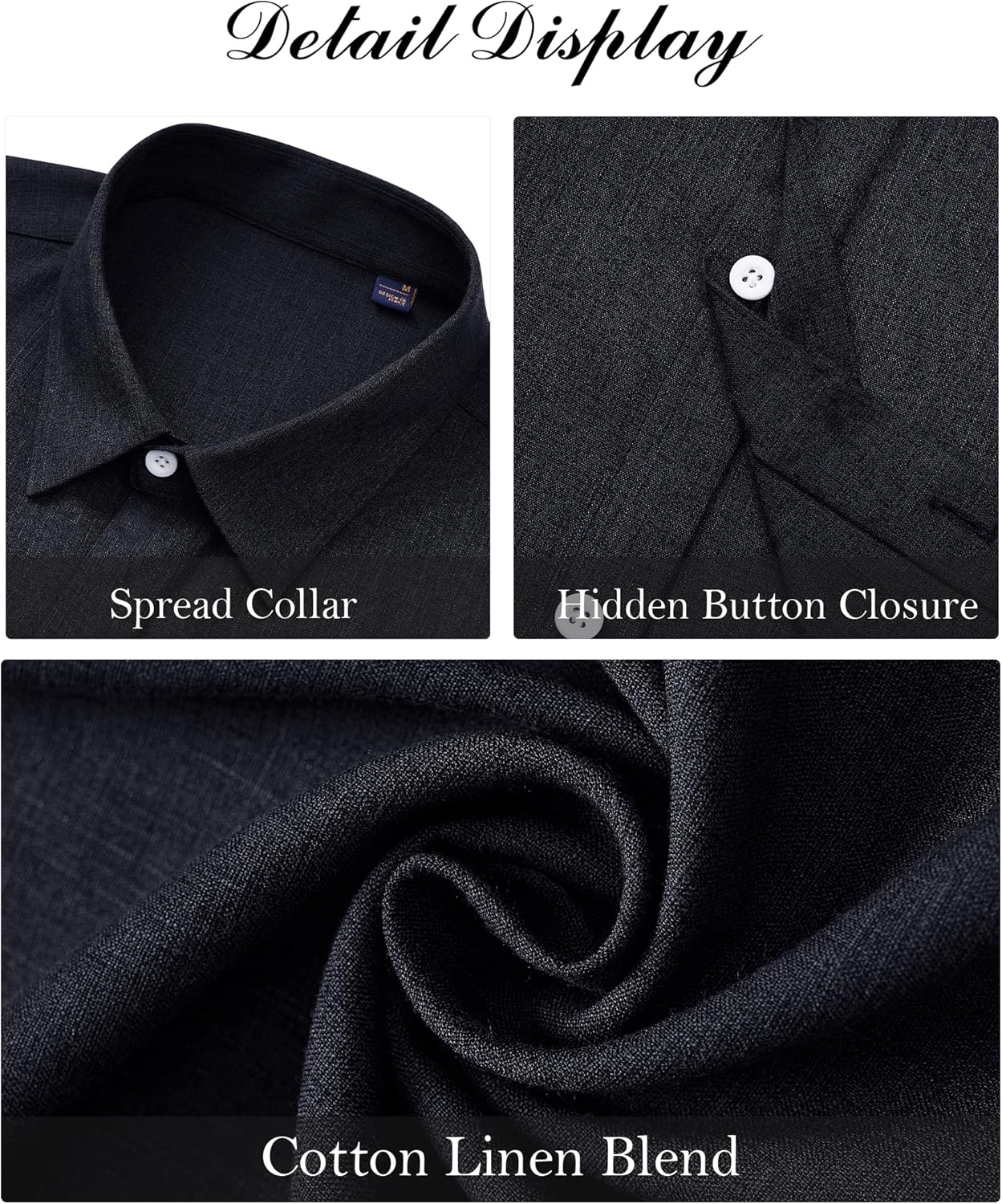 Men's Cotton Linen Short Sleeve Shirts Casual Button Down Shirt for Men Tops - Picture 59 of 124