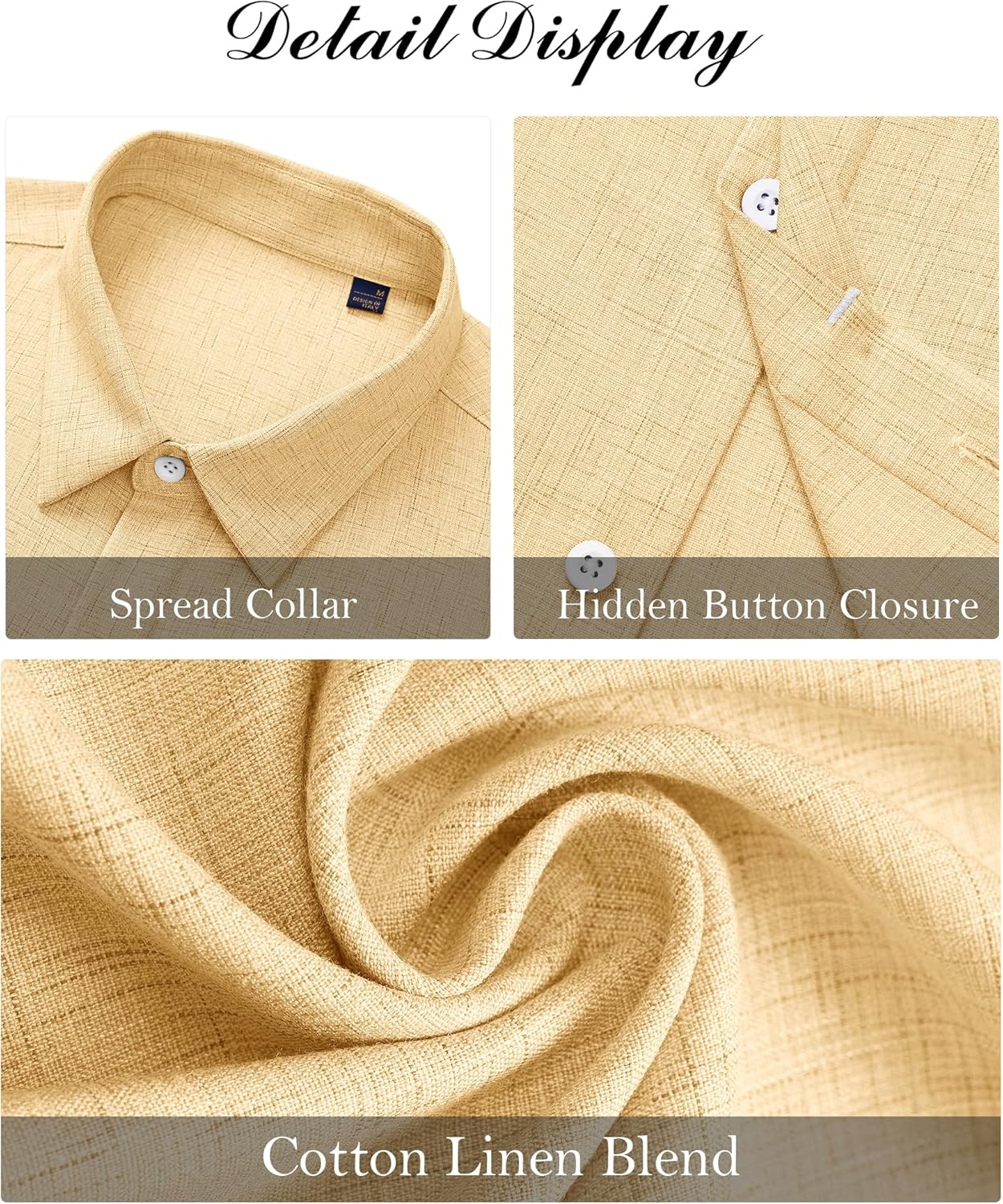Men's Cotton Linen Short Sleeve Shirts Casual Button Down Shirt for Men Tops - Picture 74 of 124