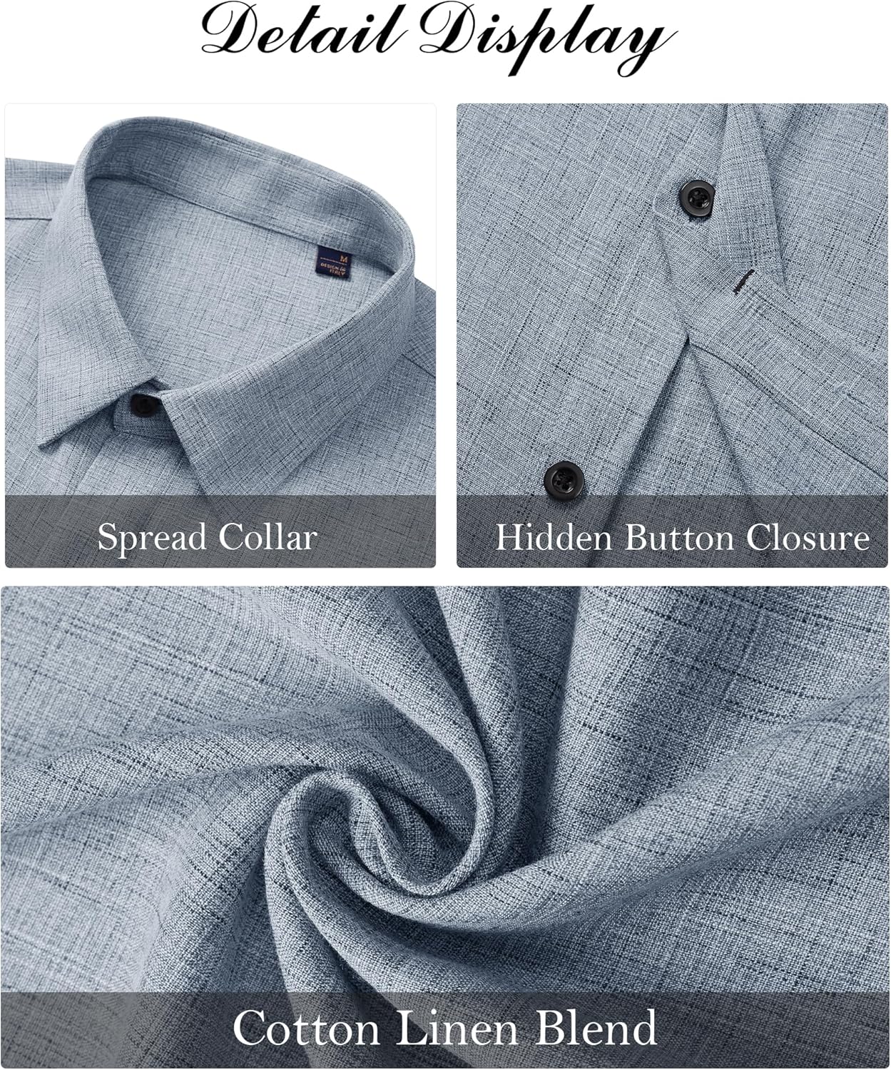 Men's Cotton Linen Short Sleeve Shirts Casual Button Down Shirt for Men Tops - Picture 89 of 124