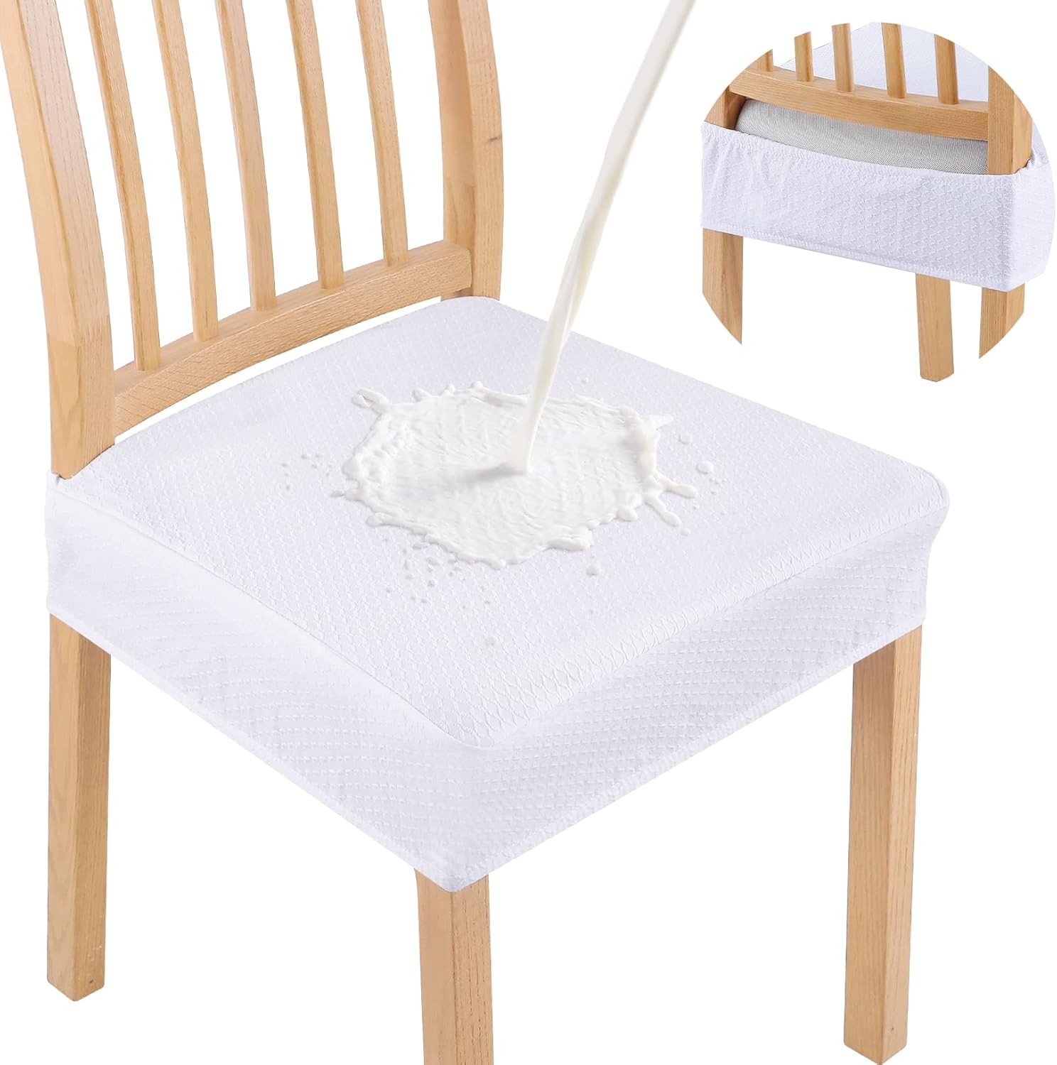 Waterproof Seat Covers Chair Stretch Jacquard Removable Washable Seat Slipcovers - Picture 33 of 34