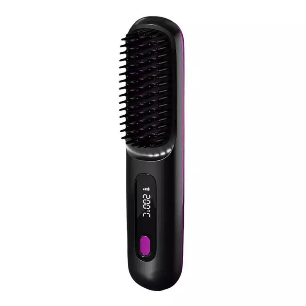Wireless Hair Straightener Curling Brush Portable Hot Comb LCD USB Rechargeable - Picture 19 of 19