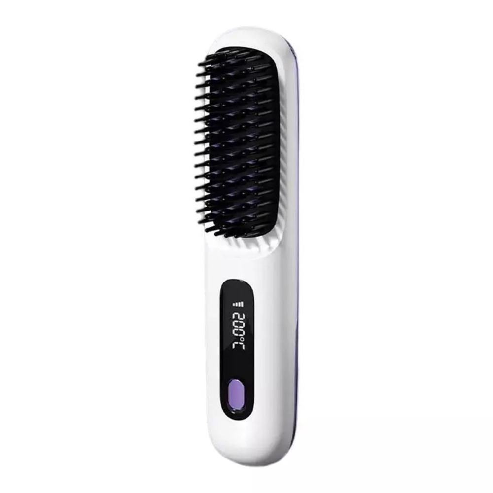 Wireless Hair Straightener Curling Brush Portable Hot Comb LCD USB Rechargeable - Picture 18 of 19