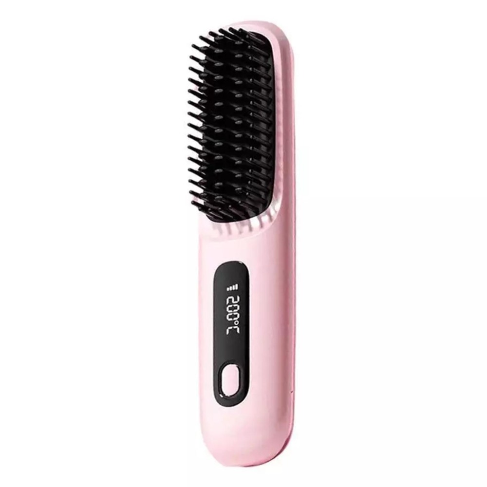 Wireless Hair Straightener Curling Brush Portable Hot Comb LCD USB Rechargeable - Picture 17 of 19