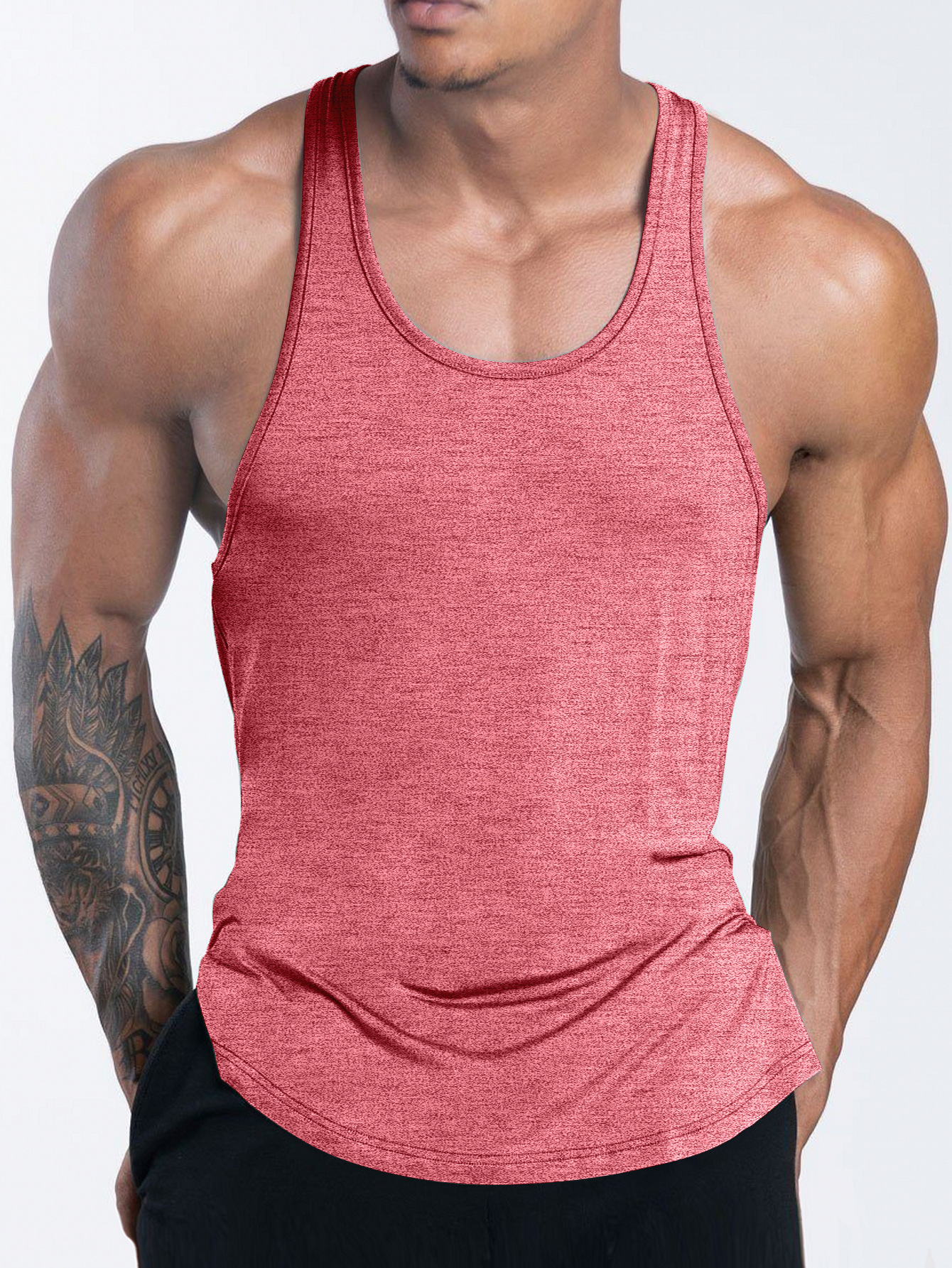 Men's Sports Fitness Vest Tank Tops Casual Running Basketball Quick Drying Vests - Picture 26 of 30