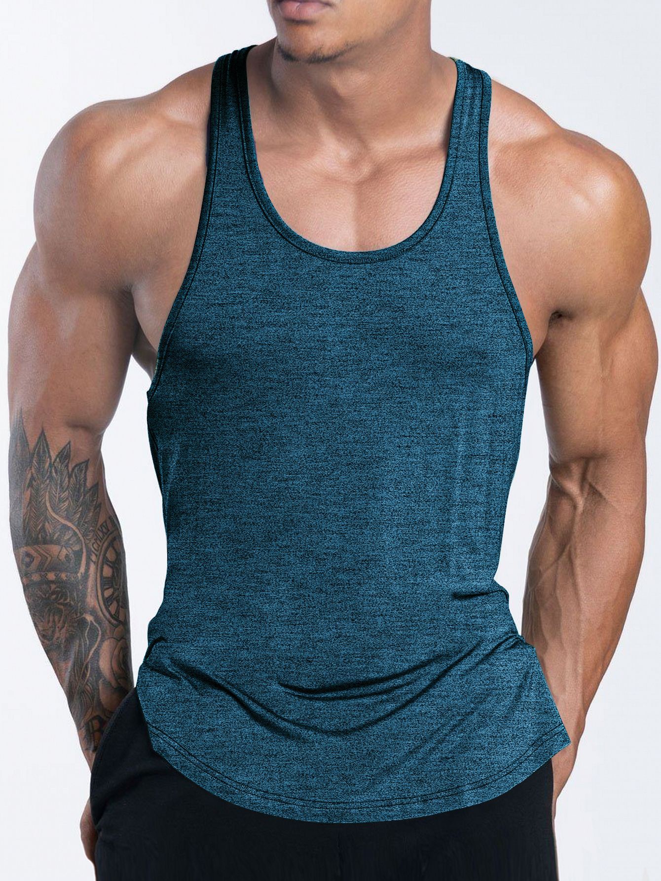 Men's Sports Fitness Vest Tank Tops Casual Running Basketball Quick Drying Vests - Picture 29 of 30