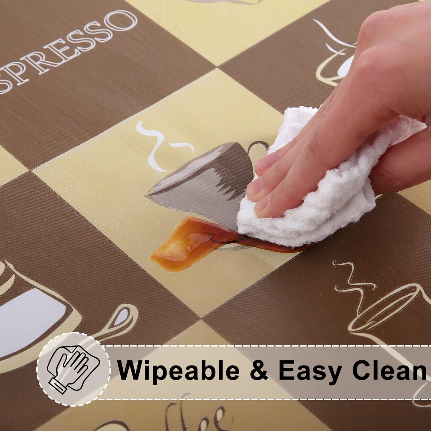 Round Fitted Tablecloth Elastic Edge Waterproof Oil Proof Plastic Table Cover - Picture 44 of 270