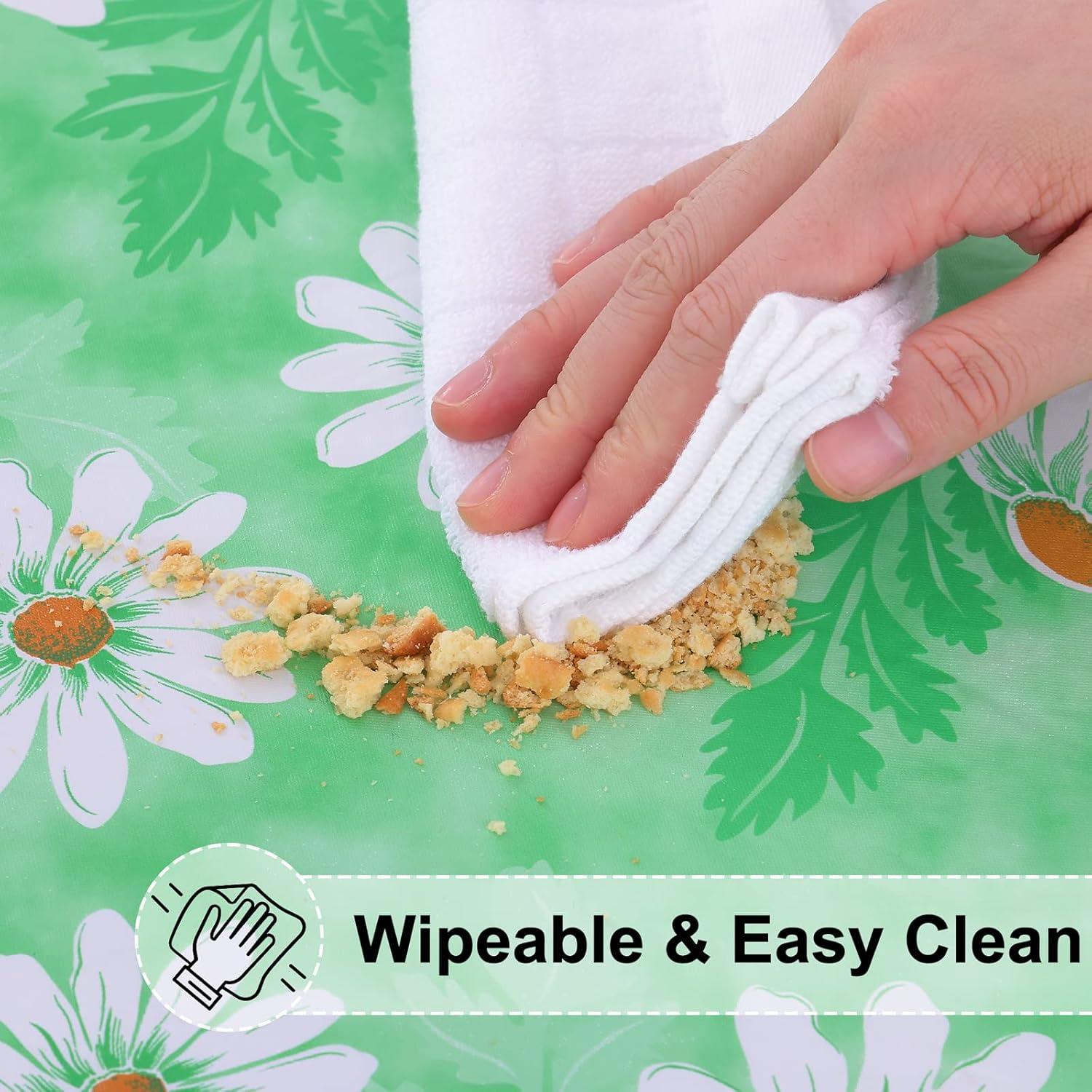 Round Fitted Tablecloth Elastic Edge Waterproof Oil Proof Plastic Table Cover - Picture 57 of 270