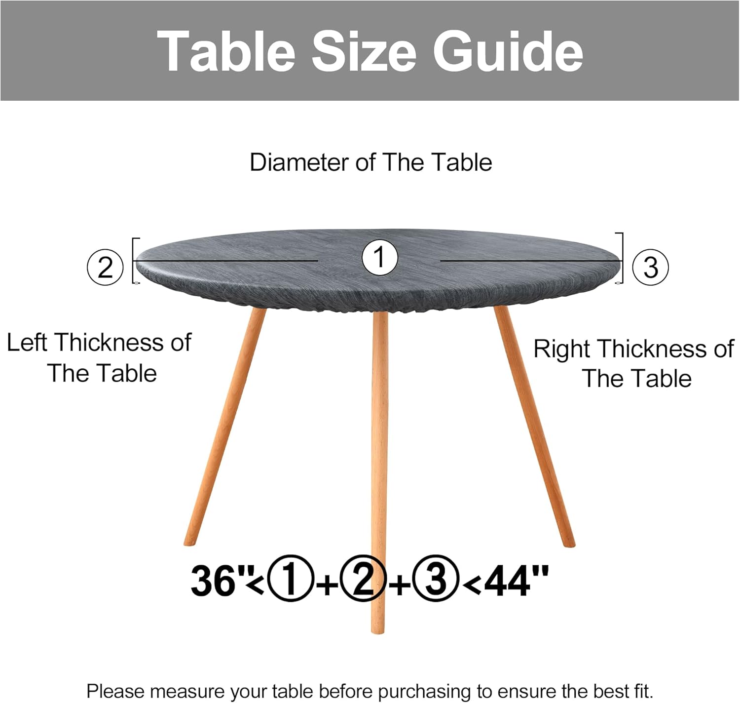 Round Fitted Tablecloth Elastic Edge Waterproof Oil Proof Plastic Table Cover - Picture 68 of 270