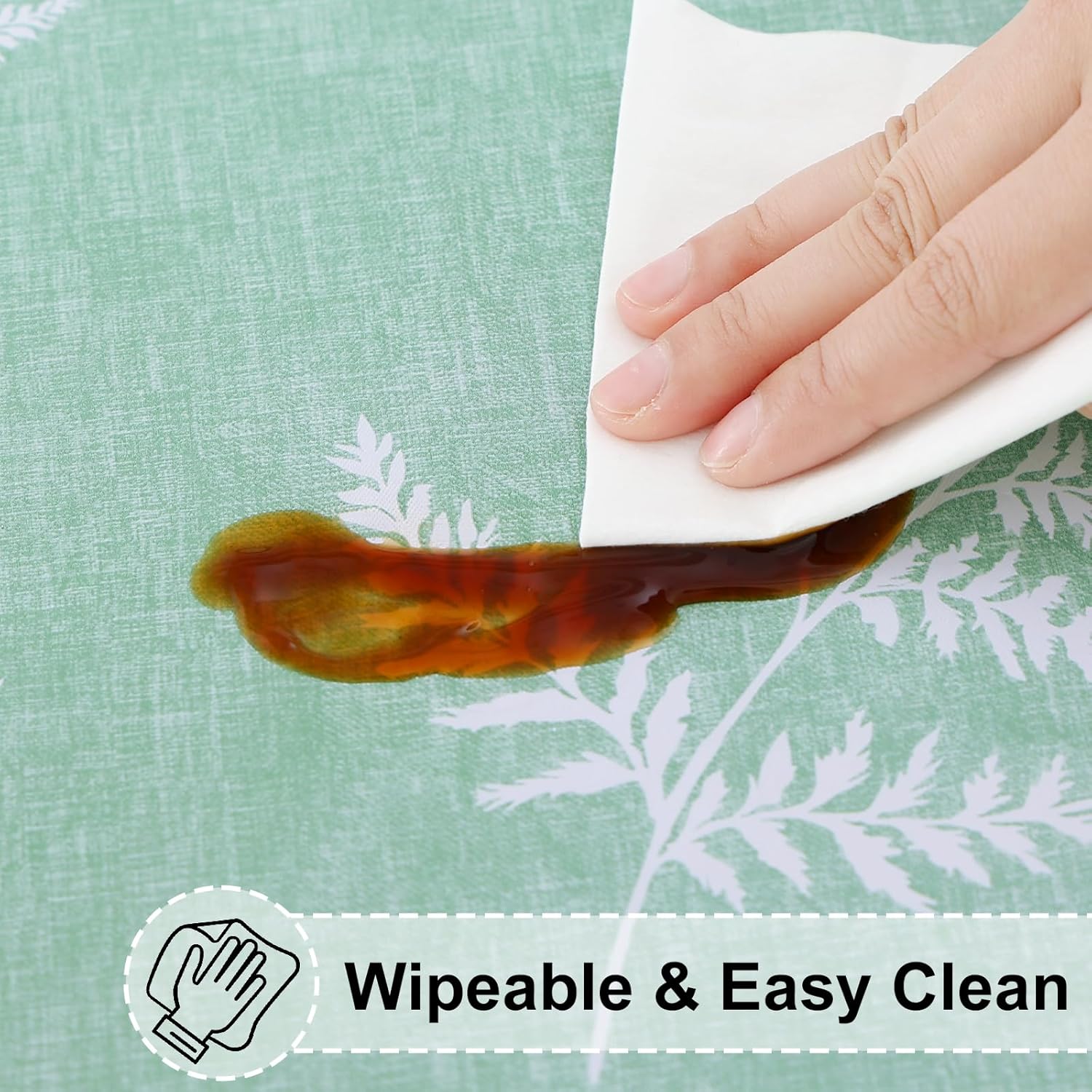 Round Fitted Tablecloth Elastic Edge Waterproof Oil Proof Plastic Table Cover - Picture 72 of 270