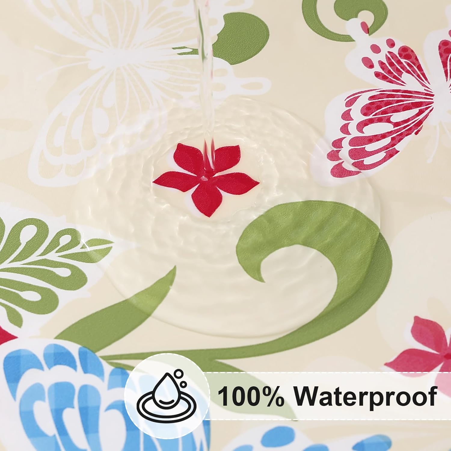 Round Fitted Tablecloth Elastic Edge Waterproof Oil Proof Plastic Table Cover - Picture 81 of 270