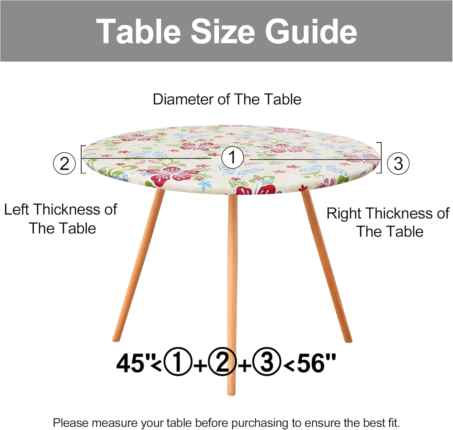 Round Fitted Tablecloth Elastic Edge Waterproof Oil Proof Plastic Table Cover - Picture 87 of 270