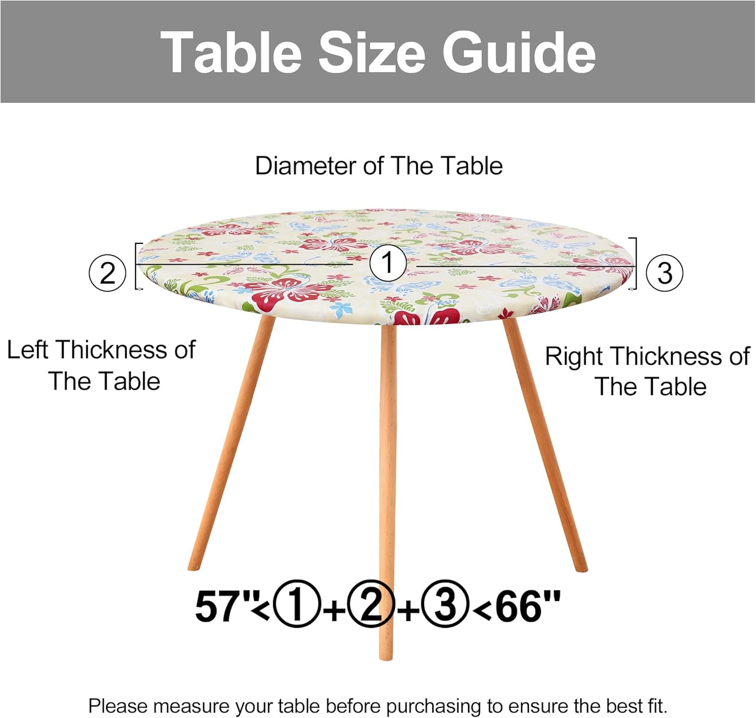 Round Fitted Tablecloth Elastic Edge Waterproof Oil Proof Plastic Table Cover - Picture 88 of 270