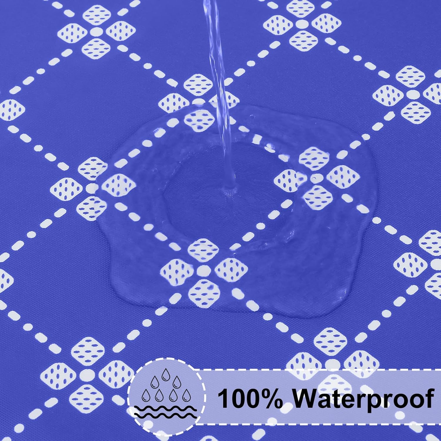 Round Fitted Tablecloth Elastic Edge Waterproof Oil Proof Plastic Table Cover - Picture 92 of 270