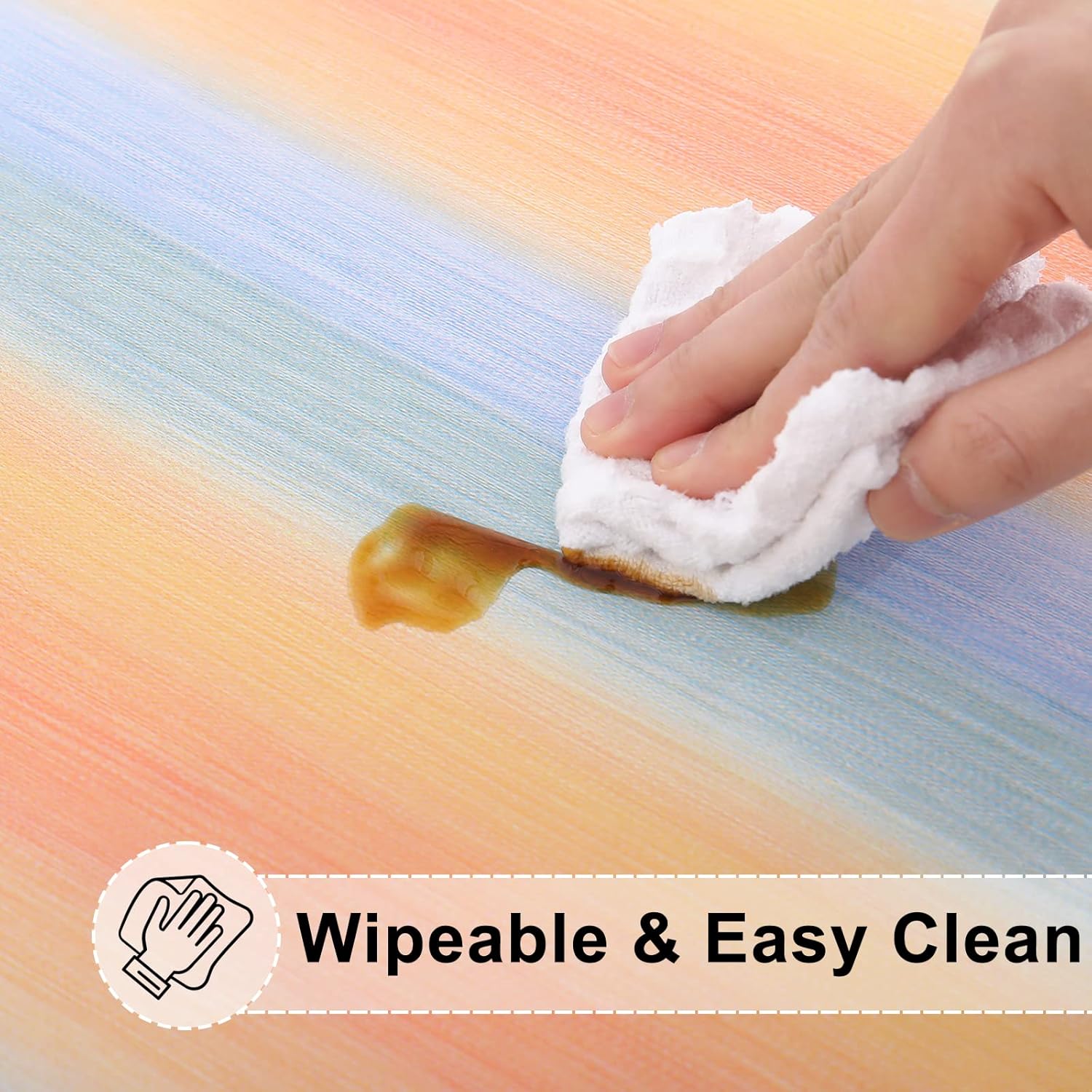 Round Fitted Tablecloth Elastic Edge Waterproof Oil Proof Plastic Table Cover - Picture 114 of 270