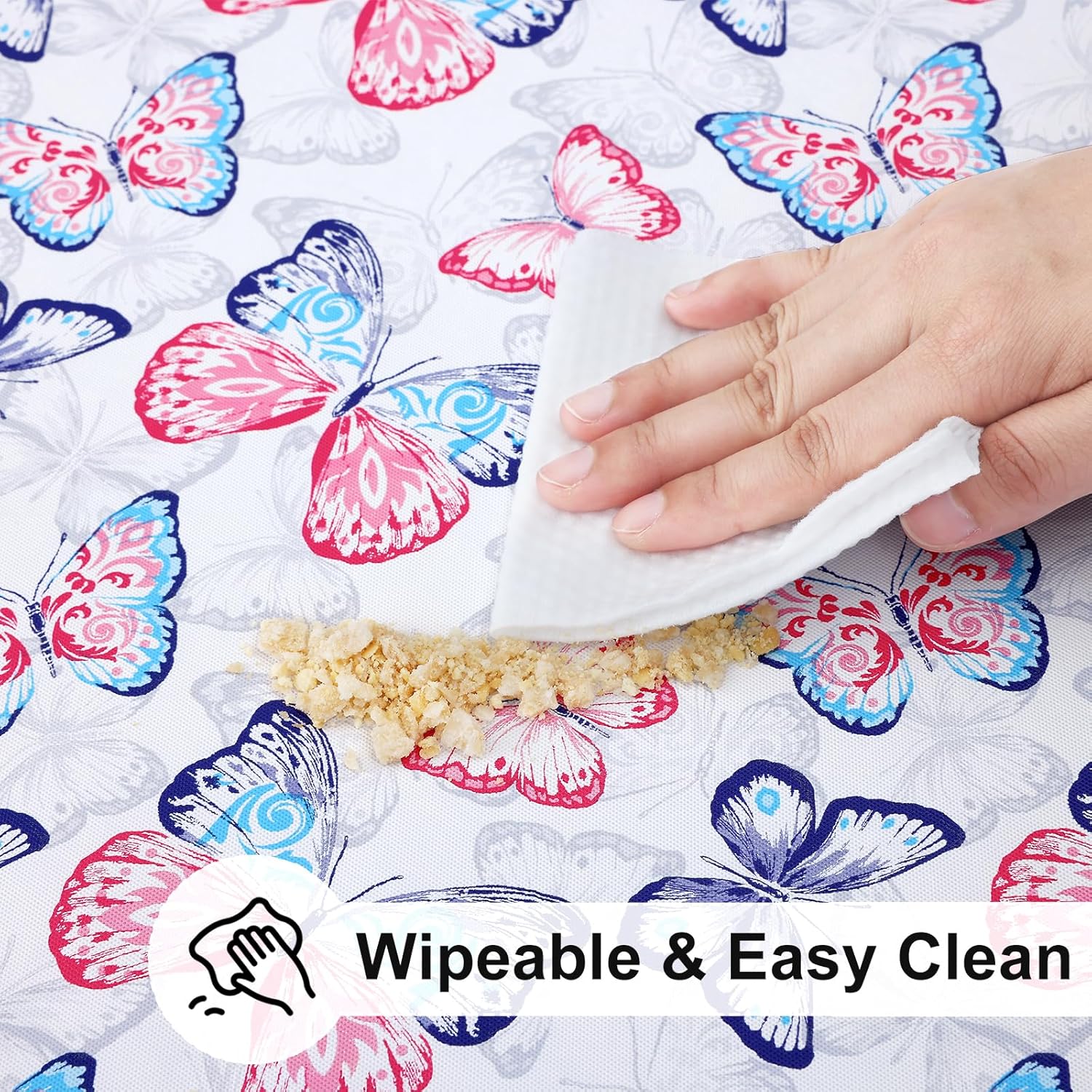 Round Fitted Tablecloth Elastic Edge Waterproof Oil Proof Plastic Table Cover - Picture 122 of 270