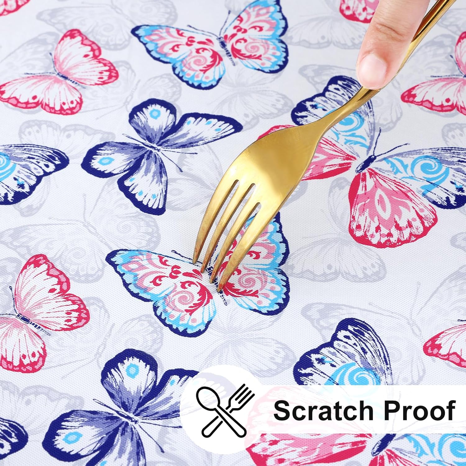 Round Fitted Tablecloth Elastic Edge Waterproof Oil Proof Plastic Table Cover - Picture 123 of 270