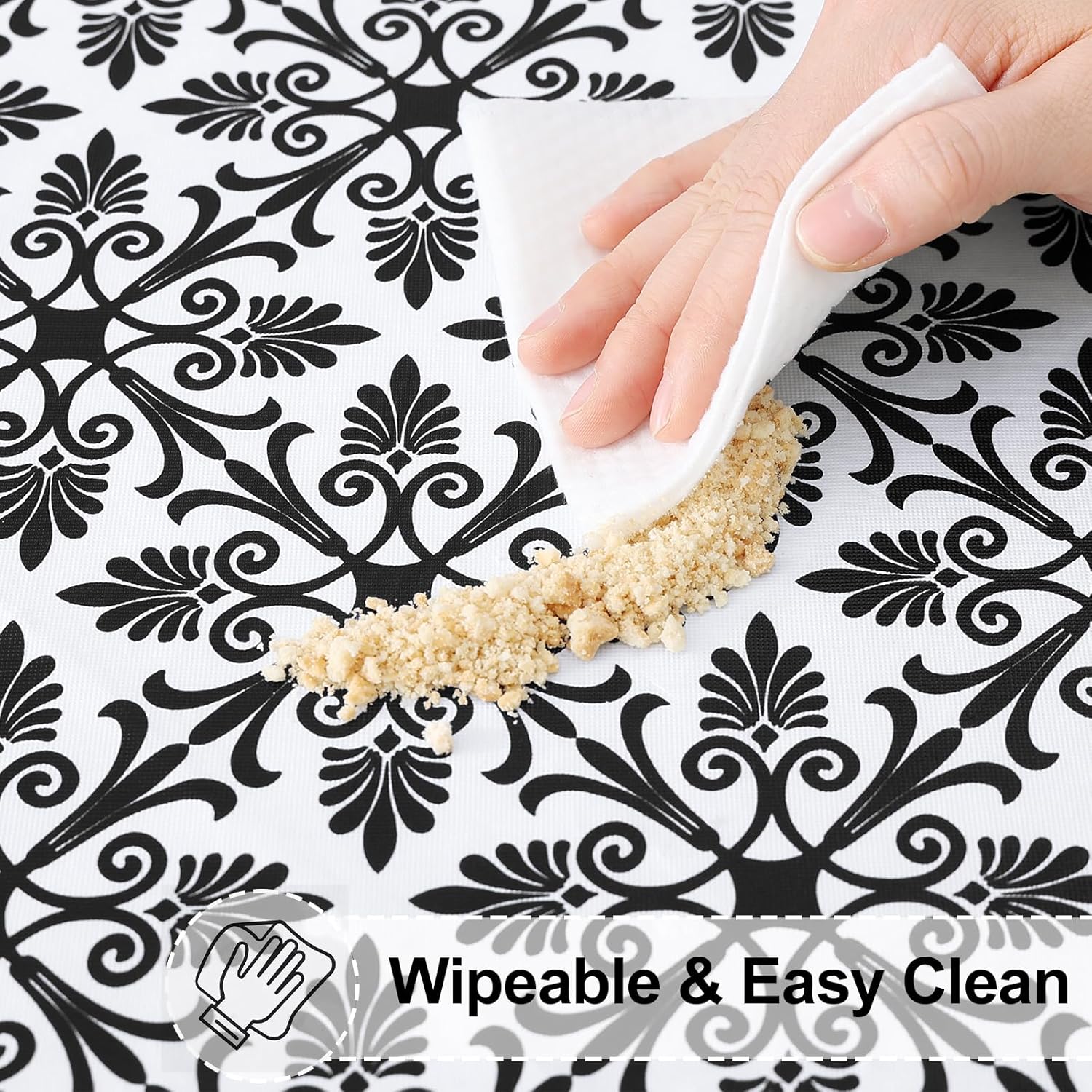Round Fitted Tablecloth Elastic Edge Waterproof Oil Proof Plastic Table Cover - Picture 130 of 270