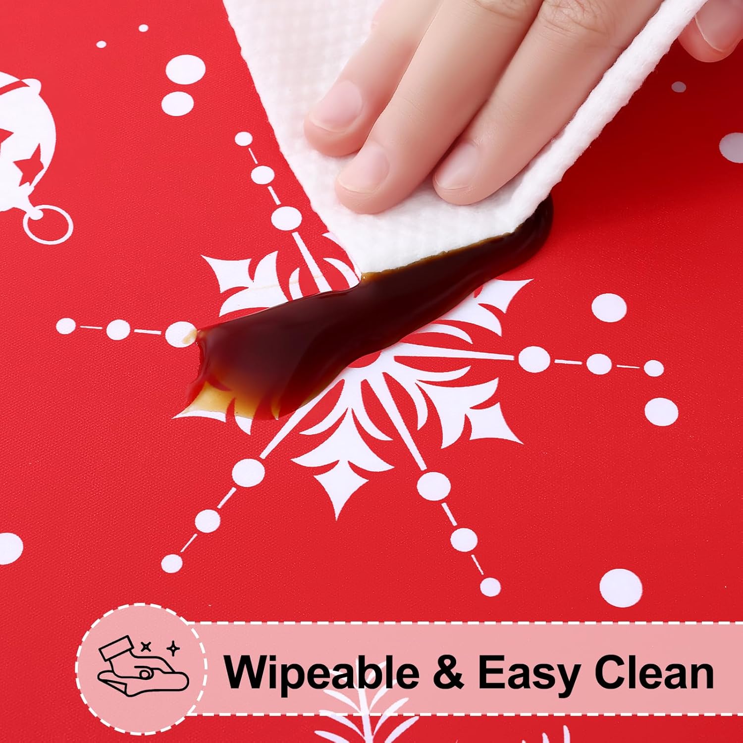 Round Fitted Tablecloth Elastic Edge Waterproof Oil Proof Plastic Table Cover - Picture 158 of 270