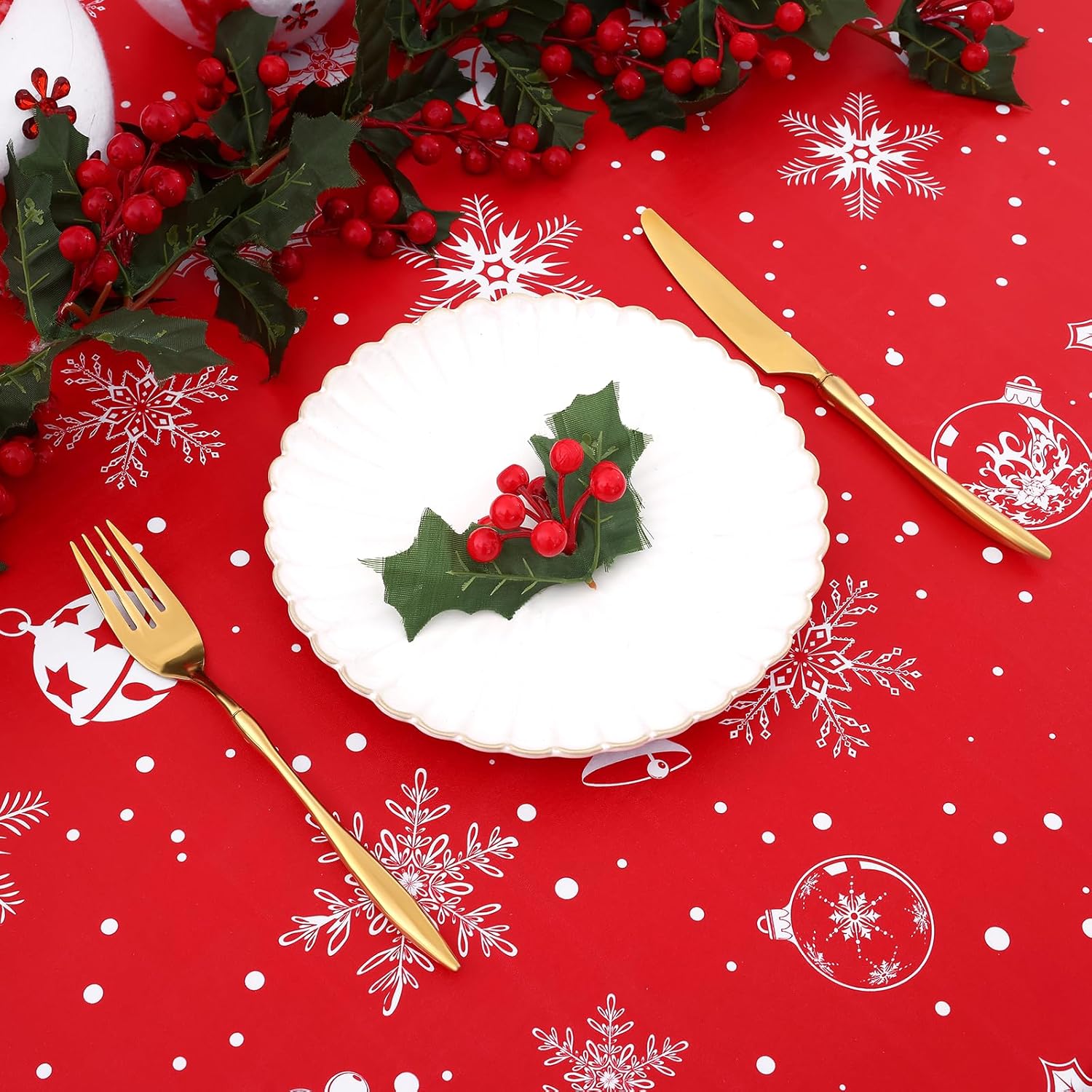 Round Fitted Tablecloth Elastic Edge Waterproof Oil Proof Plastic Table Cover - Picture 163 of 270