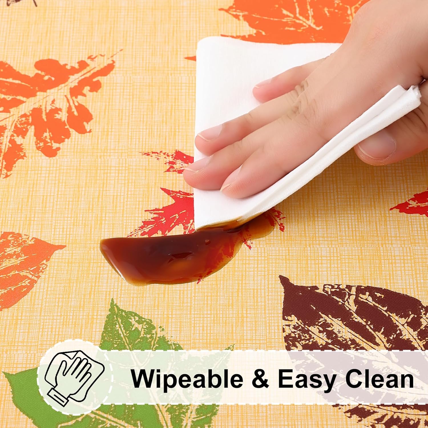 Round Fitted Tablecloth Elastic Edge Waterproof Oil Proof Plastic Table Cover - Picture 169 of 270