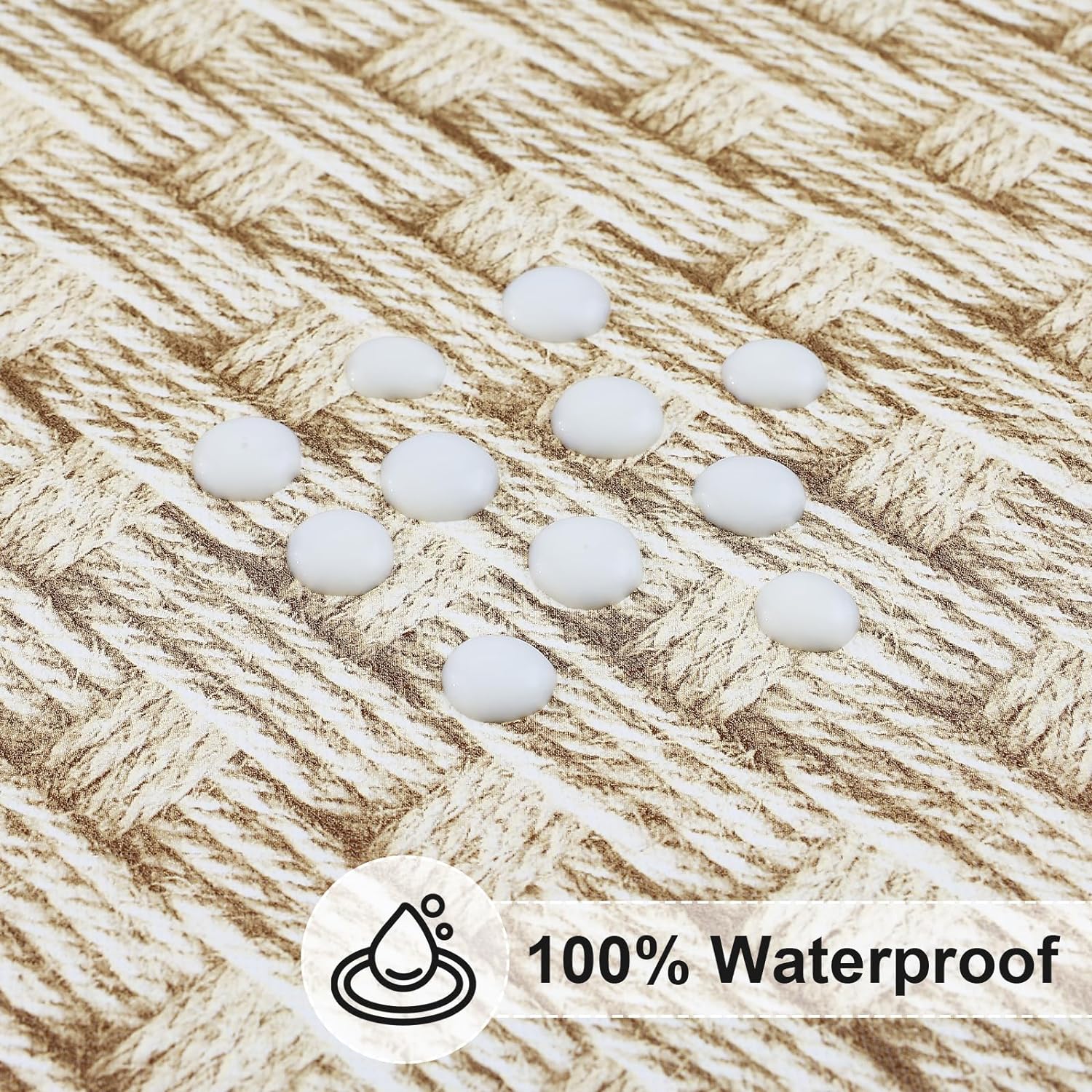 Round Fitted Tablecloth Elastic Edge Waterproof Oil Proof Plastic Table Cover - Picture 174 of 270