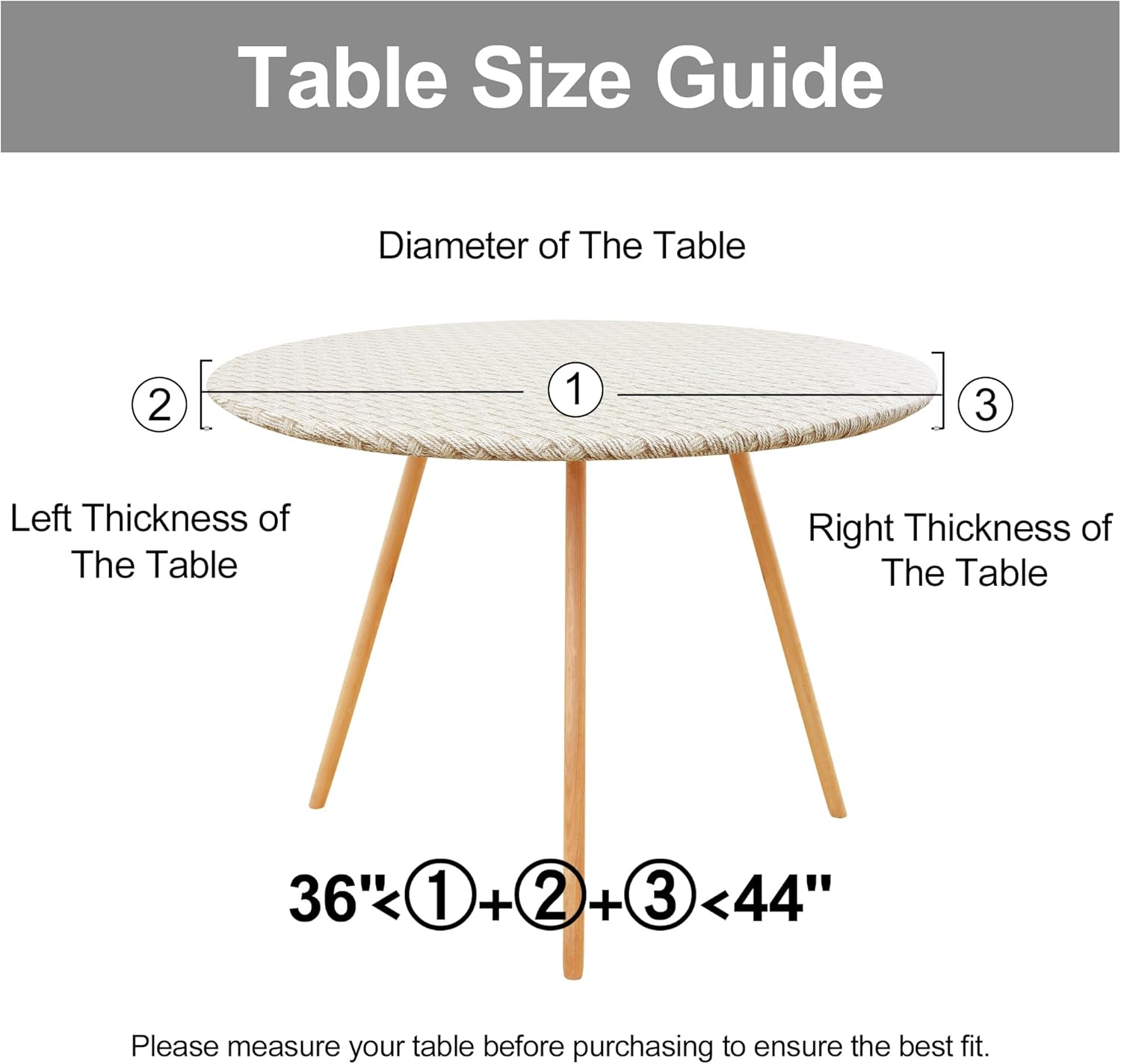 Round Fitted Tablecloth Elastic Edge Waterproof Oil Proof Plastic Table Cover - Picture 178 of 270