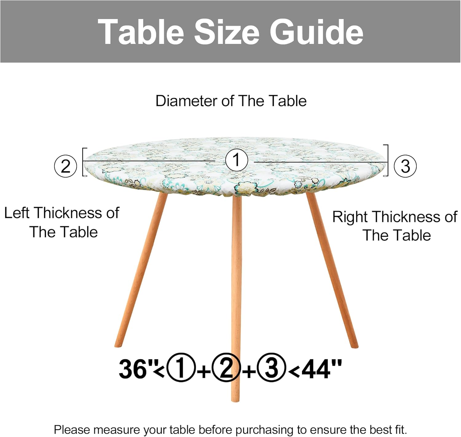Round Fitted Tablecloth Elastic Edge Waterproof Oil Proof Plastic Table Cover - Picture 187 of 270
