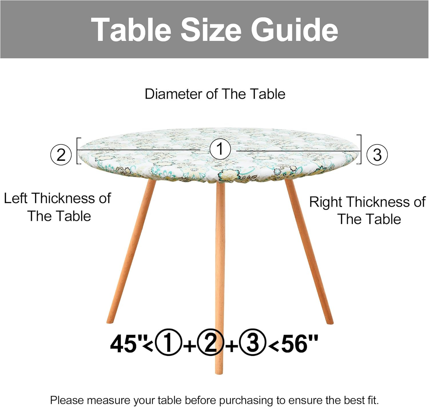 Round Fitted Tablecloth Elastic Edge Waterproof Oil Proof Plastic Table Cover - Picture 189 of 270