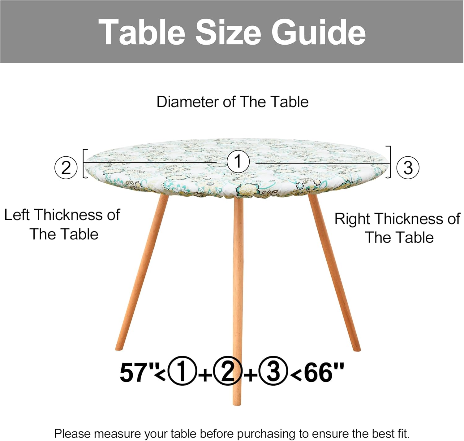 Round Fitted Tablecloth Elastic Edge Waterproof Oil Proof Plastic Table Cover - Picture 190 of 270